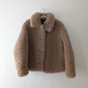 Zara Teddy Coat in Light Brown